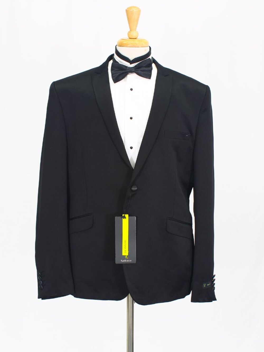 Van Heusen 48R 42 Black Full Suit 2-Button Solid R669 - Picture 6 of 15